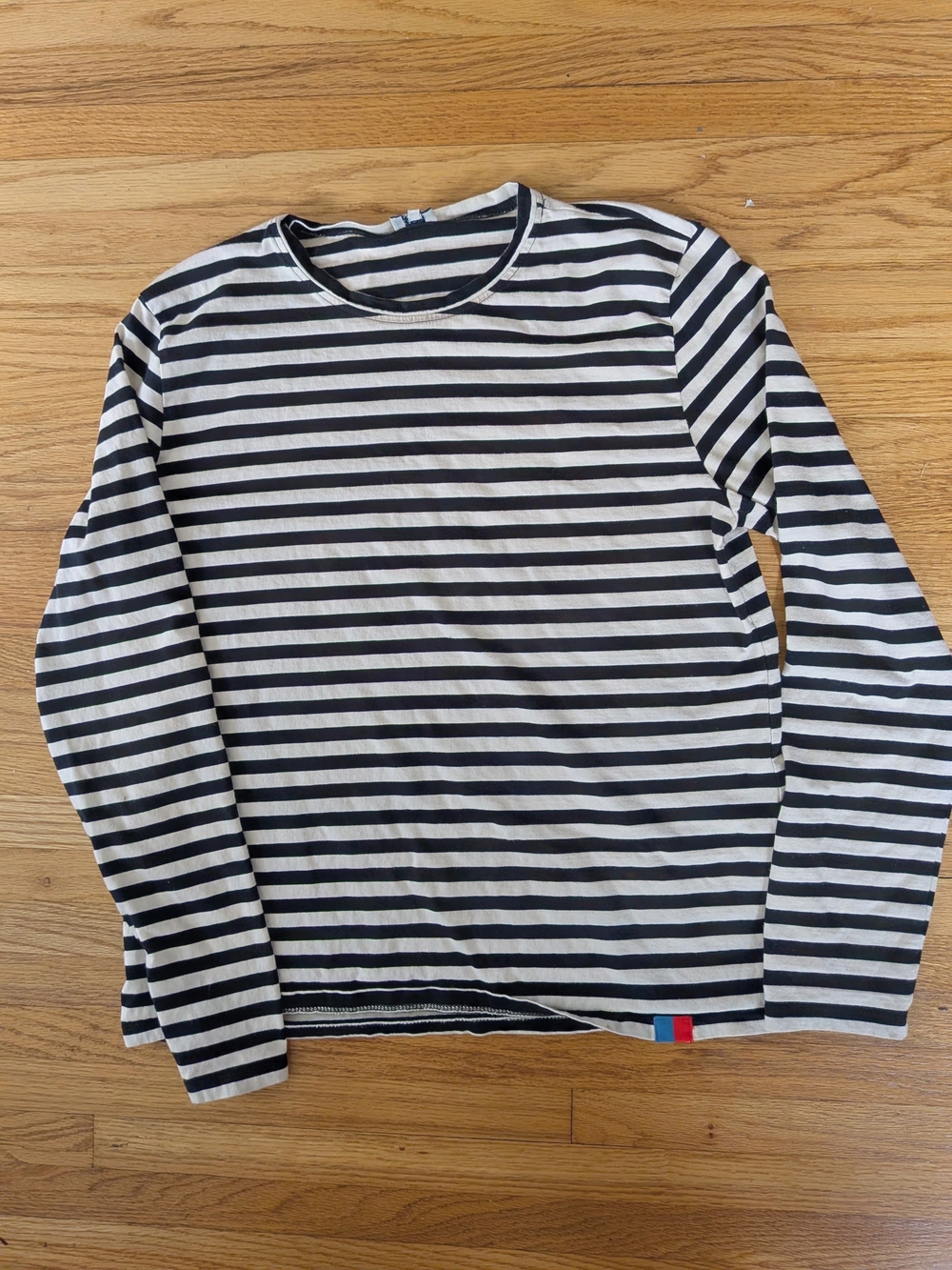 KULE Modern Long Striped Tee Black/Cream